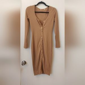 Tan long sleeve dress